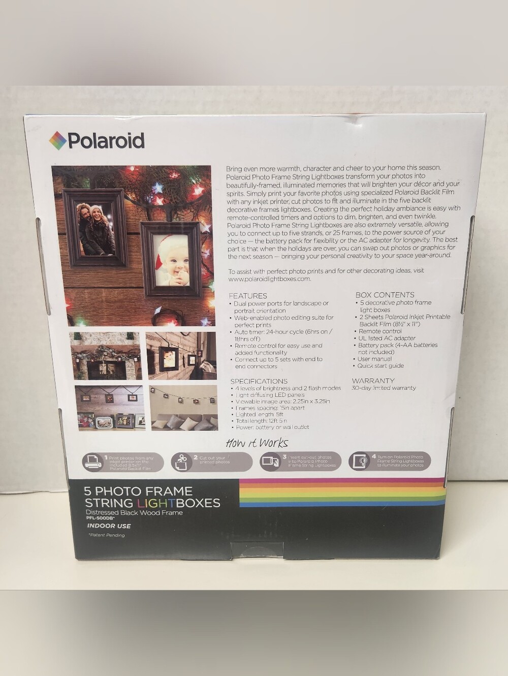 Polaroid 5-Photo Frame 12ft String LED Lightboxes - Picture 2 of 4